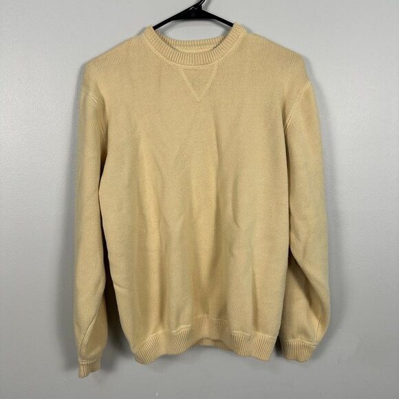 Eddie Bauer Other - Eddie Bauer Mens Medium Crewneck Knit Cotton Sweater Yellow Warm Pullover